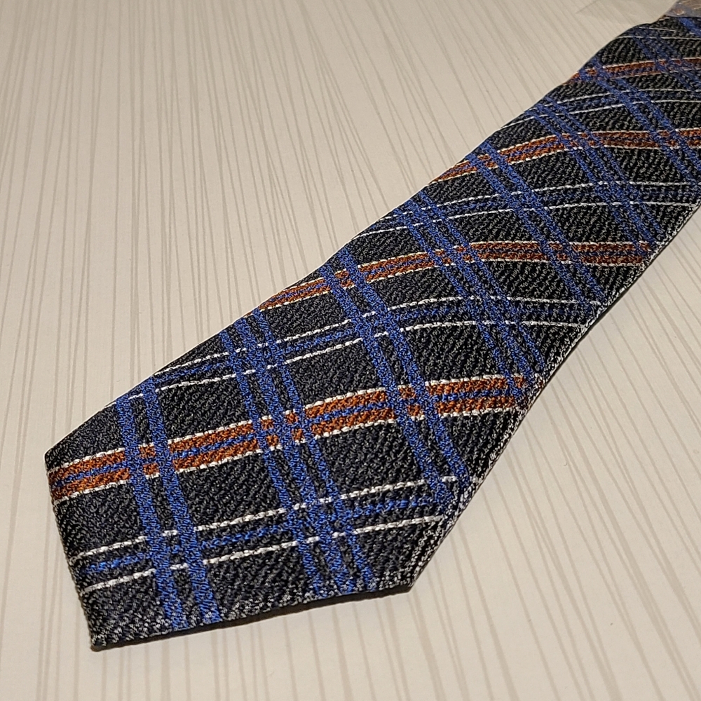 Blue Black Rust 100% Silk Daniel Hechter Tie
